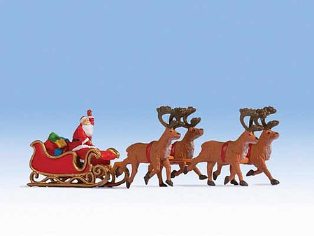 Noch 15924 HO Scale Santa Claus with Sleigh and 4 Reindeer