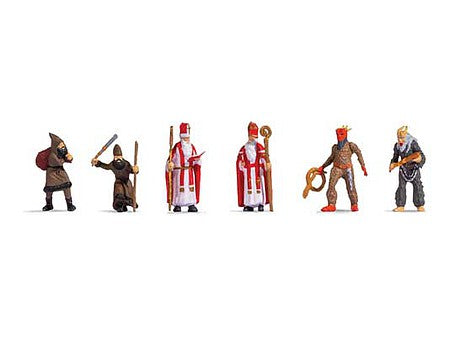 Noch 15929 HO Scale Santa Claus and Knecht Ruprecht -- pkg(6)