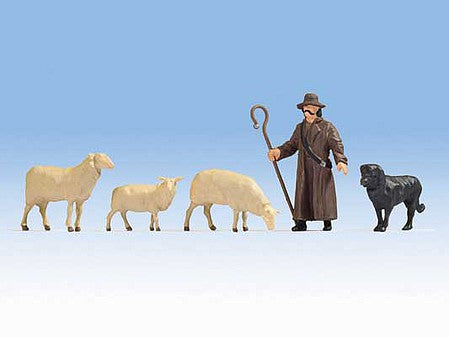 Noch 17901 O Scale Shepherd with Dog and 3 Sheep