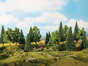 Noch 24620 All Scale Mixed Forest Trees -- 3-15/16 to 5-1/2: 10 to 14cm Tall pkg(8)