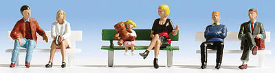 Noch 36530 N Scale Seated People -- Set #1 pkg(6)