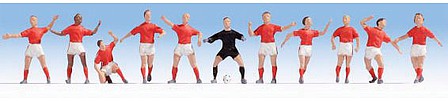 Noch 36967 N Scale Soccer Team (Football) -- White & Red Uniforms pkg(11)