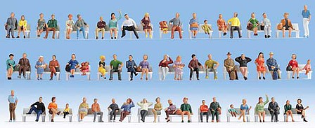 Noch 38402 N Scale Sitting People Mega Set -- pkg(60)