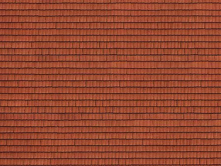 Noch 56670 HO Scale 3-D Printed Cardstock Texture Sheet -- Red Tile 9-13/16 x 4-15/16" 25 x 12.5cm