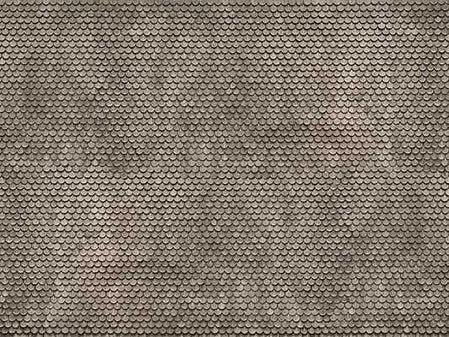 Noch 56691 HO Scale 3-D Printed Cardstock Texture Sheet -- Weathered Beavertail Tile 9-13/16 x 4-15/16" 25 x 12.5cm