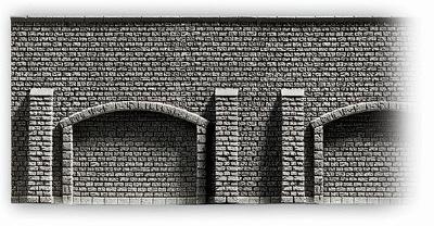 Noch 58058 HO Scale Profi-Plus Scenic Components -- Arcade Wall (gray brick) 13-3/16 x 4 59/64" 33.5 x 12.5cm