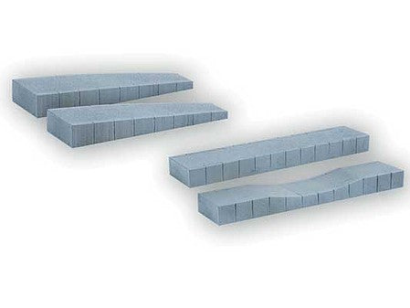 Noch 66020 HO Scale Hard-Foam Train Station Platform 4-Piece Set -- Fits Marklin C-Track - 2 Curved-End, 1 Straight and 1 Ramp Section