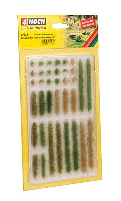 Noch 7125 All Scale Grass Tufts & Strips -- Light and Dark Green, 36 Pieces