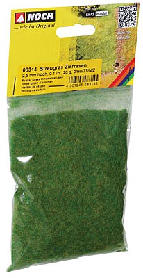 Noch 8314 All Scale Static Grass - .7oz 20g -- Ornamental Lawn, Medium Fibers 3/32" .25cm Long