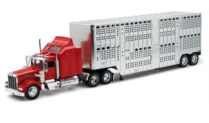New Ray 10783 1/32 Kenworth W900 w/Pot Belly Livestock Trailer (Die Cast)
