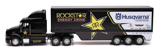 New Ray 10963 1/32 Peterbilt Rockstar/Husqvarna Factory Racing Team Tractor Trailer (Die Cast)