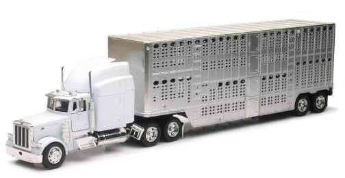 New Ray 12073 1/32 Peterbilt 379 w/Pot Belly Livestock Trailer (Die Cast)