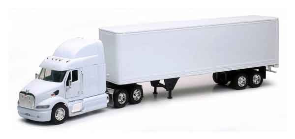 New Ray 12343 1/32 Peterbilt 387 w/White Long Hauler Trailer (Die Cast)