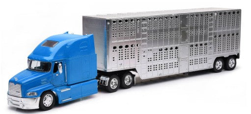 New Ray 12853 1/32 Mack Pinnacle w/Pot Belly Livestock Trailer (Die Cast)
