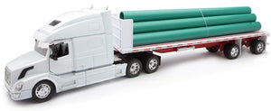 New Ray 14223 1/32 Volvo VN780 w/Flatbed Trailer & Pipe Load (Die Cast)