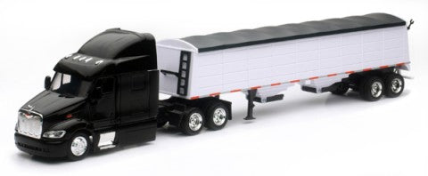 New Ray 15453 1/43 Peterbilt 387 w/Grain Hauler Trailer (Die Cast)