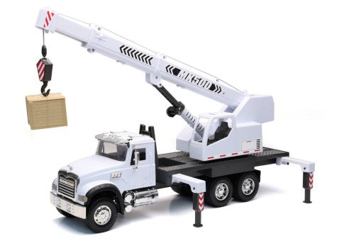 New Ray 17206 1/18 Mack Granite Truck w/Extendable Crane & Crate (Die Cast)