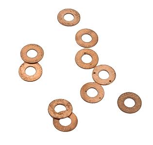 Northwest Short Line 1094 All Scale Thrust Washers -- 2.0mm x 3/16" x .010" Bronze Metal