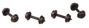 Northwest Short Line 374654 N Scale Pointed Axle Nickel-Silver Wheelset -- 28"/72 (Con-Cor,Bachmann)