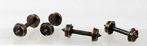 Northwest Short Line 375654 N Scale Pointed Axle Nickel-Silver Wheelset -- 28"/64 (Con-Cor/Bachmann)