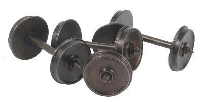 Northwest Short Line 377384 S Scale Wheelsets For China-Built Cars - Pointed Axle 1.075" pkg(4) -- S 36"/110