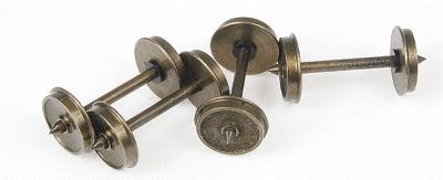 Northwest Short Line 377674 S Scale NASG Pointed Axle Weathered Nickel-Silver Wheelsets -- 33"/110