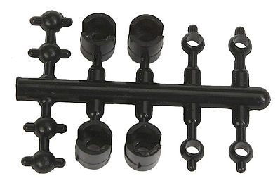 Northwest Short Line 4896 All Scale Universal Driveline Couplers -- 2.0mm Primary Cups Shaft, Add'l Cups & Horned Ball Shaft; 1/8" Ball Diameter