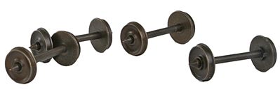 Northwest Short Line 577134 S Scale Weathered Solid Nickel Silver Wheel Sets w/Pointed Axles pkg(4) -- 26"/87