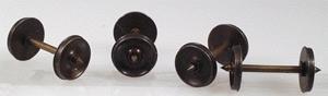 Northwest Short Line 577184 S Scale Weathered Solid Nickel Silver Wheel Sets w/Pointed Axles pkg(4) -- 36"/87