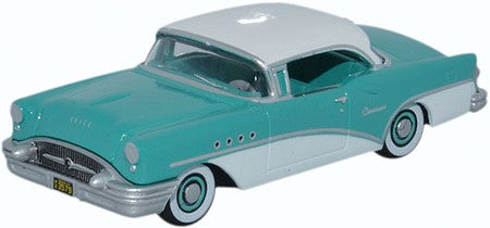 Oxford Diecast 87BC55001 HO Scale 1955 Buick Century - Assembled -- Turquoise, Polo White