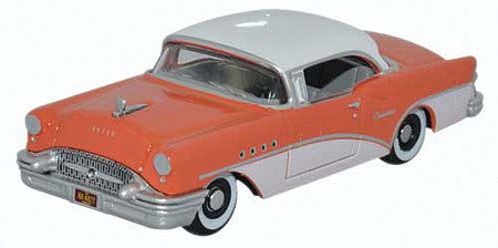 Oxford Diecast 87BC55002 HO Scale 1955 Buick Century - Assembled -- Coral, Polo White
