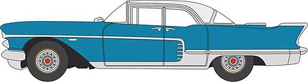 Oxford Diecast 87CE57003 HO Scale 1957 Cadillac Eldorado Hard Top - Assembled -- Copenhagen Blue