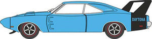 Oxford Diecast 87DD69004 HO Scale 1969 Dodge Charger Daytona - Assembled -- Bright Blue, Black