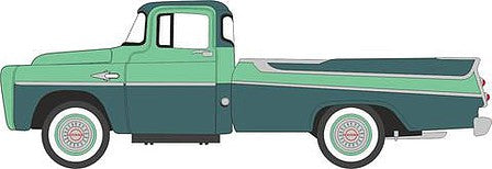 Oxford Diecast 87DP57003 HO Scale 1957-1970 Dodge D100 Sweptside Pickup - Assembled -- Forest Green, Misty Green