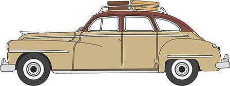 Oxford Diecast 87DS46003 HO Scale 1946-1948 Desoto Suburban Sedan - Assembled -- Rhythm Brown, Trumpet Gold (with luggage)