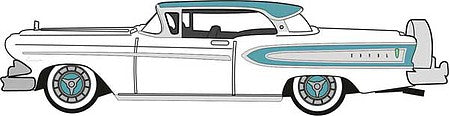 Oxford Diecast 87ED58007 HO Scale 1958 Ford Citation Assembled -- Snow White, Turquoise