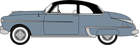 Oxford Diecast 87OR50002 HO Scale 1950 Oldsmobile Rocket 88 - Assembled -- Crest Blue, Black