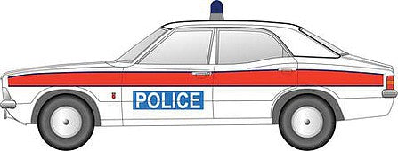 Oxford Diecast NCOR3004 N Scale 1970-1980 Ford Cortina Mark III - Assembled -- Devon and Cornwall Police