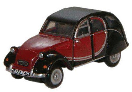 Oxford Diecast NCT001 N Scale Citroen 2CV - Assembled -- Maroon, Black