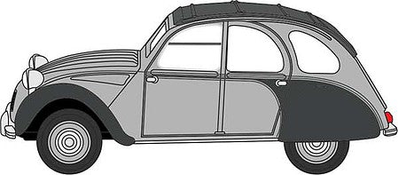 Oxford Diecast NCT006 N Scale Citroen 2CV - Assembled -- 2-Tone Gray