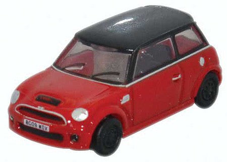 Oxford Diecast NNMN001 N Scale 2000s Austin Mini - Assembled -- Chili Red