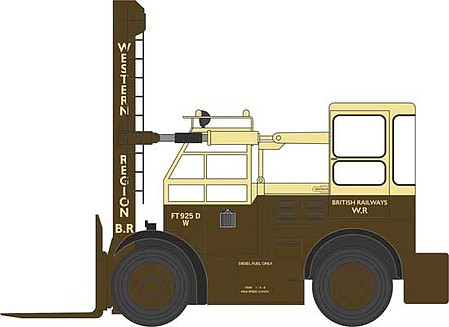 Oxford Diecast NSDF001 N Scale 1957 Shelvoke and Drewry Dualdrive Model 100 Freightlifter Forklift - Assemble -- British Rail Western Region (brown, ivory)