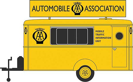 Oxford Diecast NTRAIL010 N Scale Concession Trailer - Assembled -- Automobile Association (yellow)