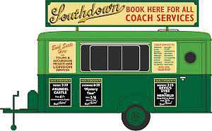 Oxford Diecast NTRAIL014 N Scale Concession Trailer - Assembled -- Southdown (green, yellow)