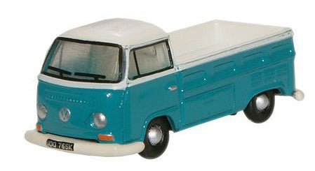 Oxford Diecast NVW006 N Scale 1960s Volkswagen Pickup Truck - Assembled -- Emerald Green, Arcona White