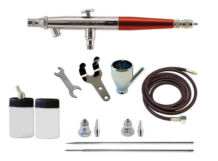 Paasche 14612 Single Action Internal Mix Airbrush Set w/3 Heads (SI-SET)