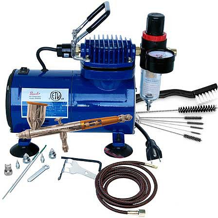 Paasche Airbrush TG100D All Scale Airbrush w/Compressor -- TG-3F/D500SR/AC-7