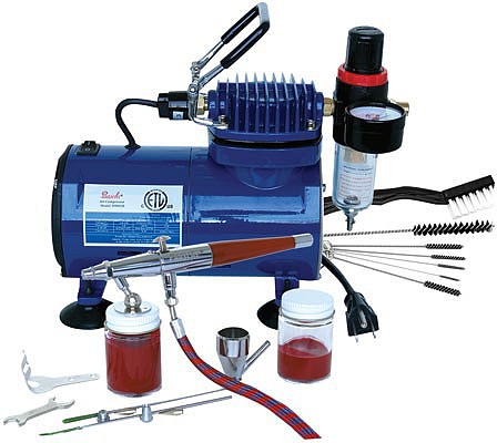Paasche Airbrush VL100D All Scale Airbrush w/Compressor -- VL-Set/D500SR/DVD-VL/AC-7
