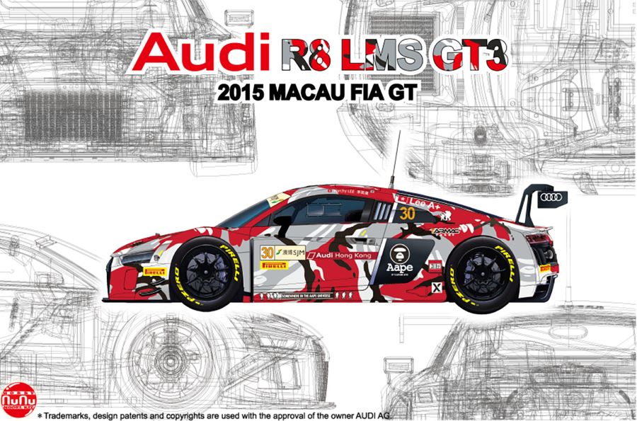 Platz Models 24028 1/24 Audi Hong Kong R8 2015 Macau GT Race Car