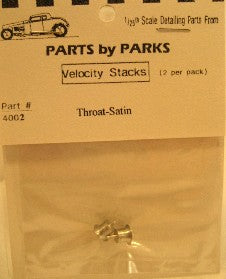 Parts By Parks 4002 1/24-1/25 Velocity Stacks 5/16 x 7/32 x 3/16 (Satin Finish) (2)